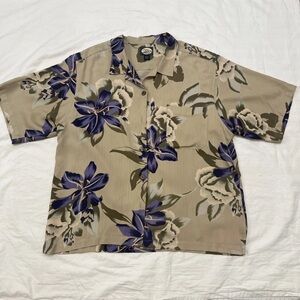 VTG Tommy Bahama 100% Silk Men’s Hawaiian Shirt Vacation Resort Beach Sz L
